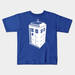 Doctor Who - Tardis - Three Point Perspective - White Kids T-Shirt